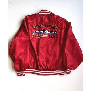 Vtg Hot Rod Bomber Jacket Rocky Mountain Oldsmobile Club "Bernie" Westark 2XL